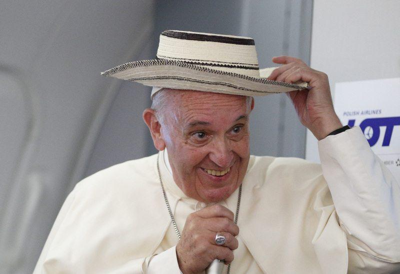POPE FRANCIS WITH PANAMA HAT